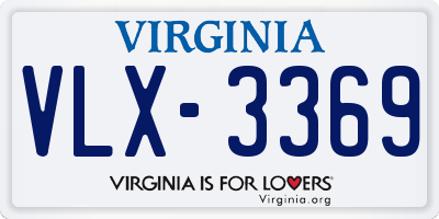 VA license plate VLX3369