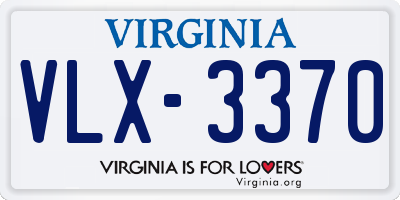 VA license plate VLX3370