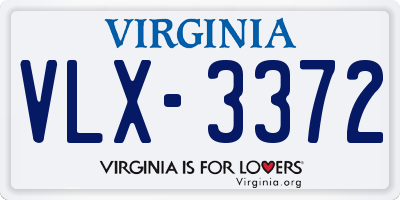 VA license plate VLX3372