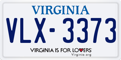 VA license plate VLX3373