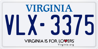 VA license plate VLX3375