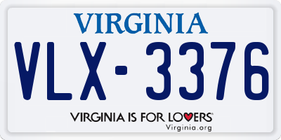 VA license plate VLX3376