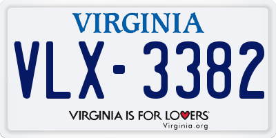 VA license plate VLX3382