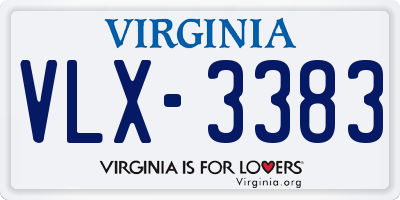 VA license plate VLX3383