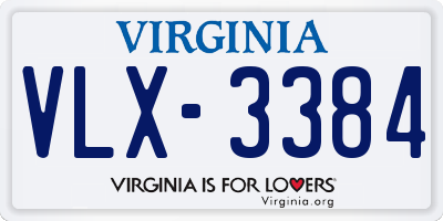 VA license plate VLX3384