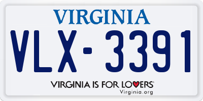 VA license plate VLX3391