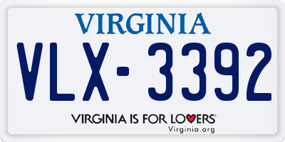 VA license plate VLX3392