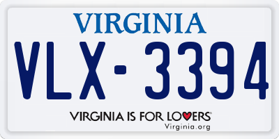 VA license plate VLX3394