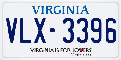 VA license plate VLX3396