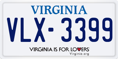 VA license plate VLX3399