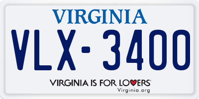 VA license plate VLX3400