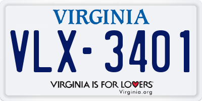 VA license plate VLX3401