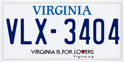 VA license plate VLX3404