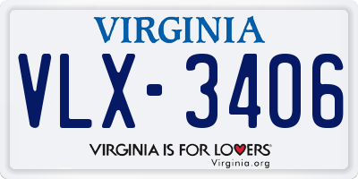 VA license plate VLX3406