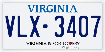 VA license plate VLX3407