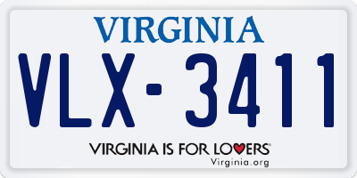 VA license plate VLX3411