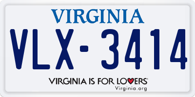 VA license plate VLX3414