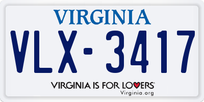 VA license plate VLX3417