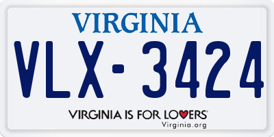 VA license plate VLX3424