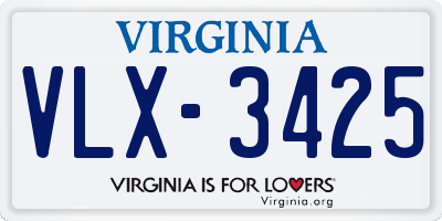 VA license plate VLX3425