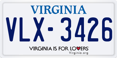 VA license plate VLX3426