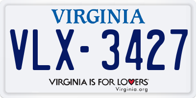 VA license plate VLX3427