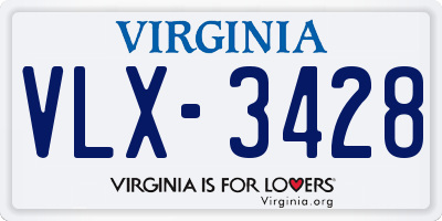 VA license plate VLX3428
