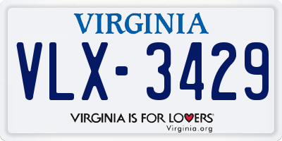 VA license plate VLX3429