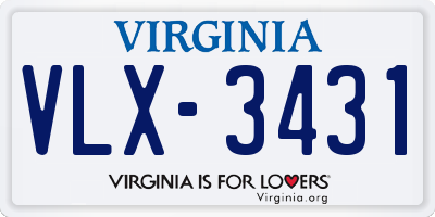 VA license plate VLX3431