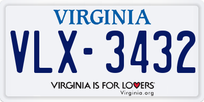 VA license plate VLX3432