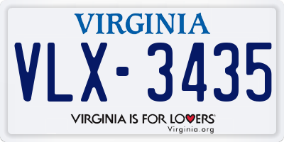 VA license plate VLX3435