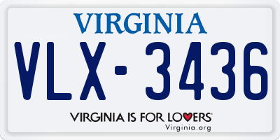 VA license plate VLX3436