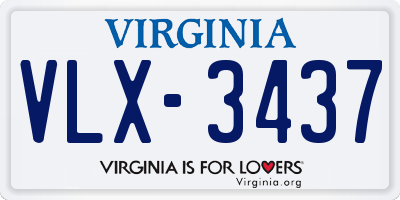 VA license plate VLX3437