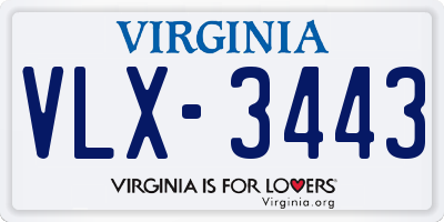 VA license plate VLX3443