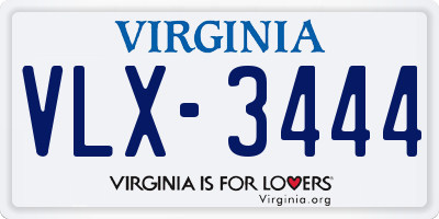 VA license plate VLX3444