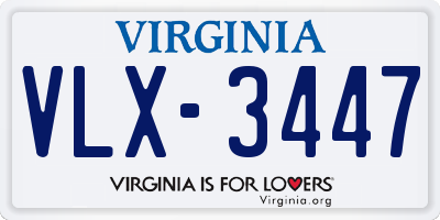 VA license plate VLX3447