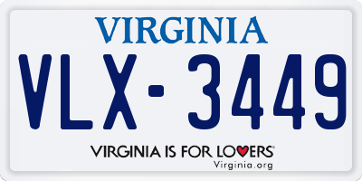 VA license plate VLX3449