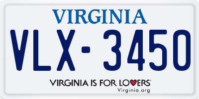 VA license plate VLX3450