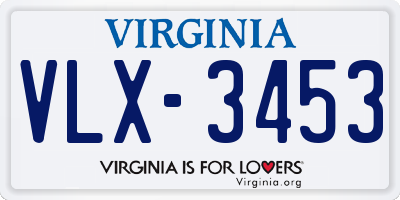 VA license plate VLX3453