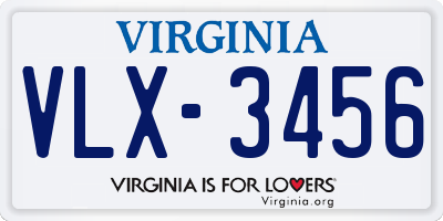 VA license plate VLX3456