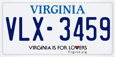 VA license plate VLX3459