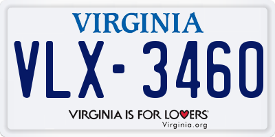 VA license plate VLX3460