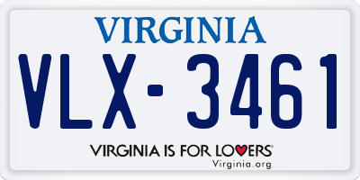 VA license plate VLX3461