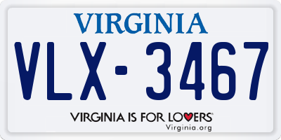 VA license plate VLX3467