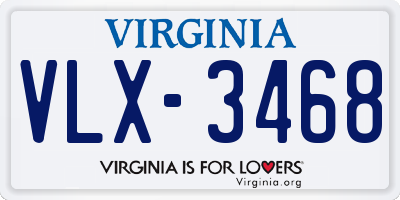 VA license plate VLX3468