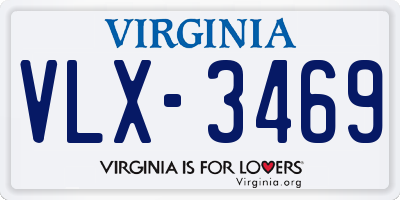 VA license plate VLX3469