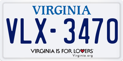 VA license plate VLX3470