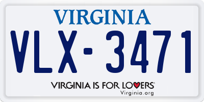 VA license plate VLX3471