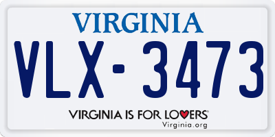 VA license plate VLX3473