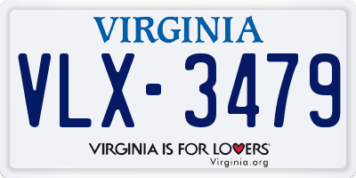 VA license plate VLX3479